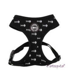 Catspia Catspia Katten Tuigje Bone Fish Black ALLEEN LARGE