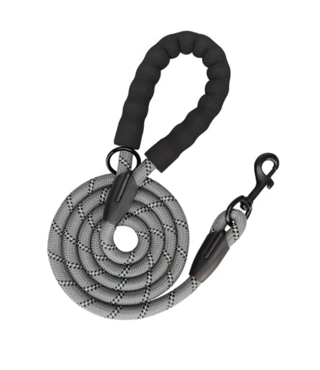 Frenkiez Frenkiez Reflective Dog Leash Grey 3 Frenkiez Frenkiez Reflective Dog Leash Grey