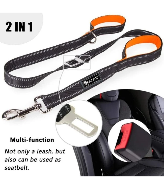 Frenkiez Frenkiez Reflective Dog Leash Orange 5 Frenkiez Frenkiez Reflective Dog Leash Orange - Afbeelding 3