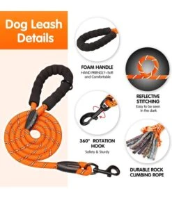 Frenkiez Frenkiez Reflective Dog Leash Orange -Hondenmode frenkiez reflective dog leash orange 6