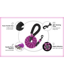 Frenkiez Frenkiez Reflective Dog Leash Purple -Hondenmode frenkiez reflective dog leash purple 2