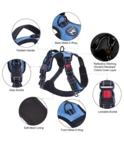 Frenkiez Frenkiez Reflective No Pull Lockable Dog Harness Blue -Hondenmode frenkiez reflective no pull lockable dog harness b 13