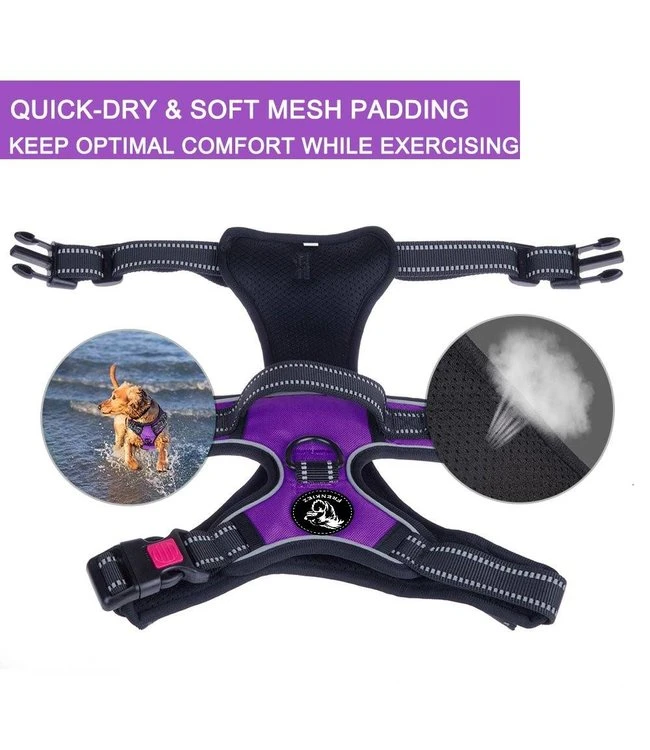 Frenkiez Frenkiez Reflective No Pull Lockable Dog Harness Purple 6 Frenkiez Frenkiez Reflective No Pull Lockable Dog Harness Purple - Afbeelding 4