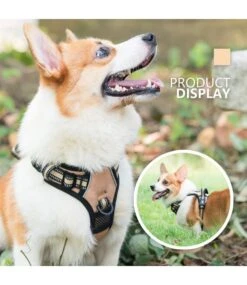 Frenkiez Frenkiez Reflective Y Tuig No Pull Dogharness Beige -Hondenmode frenkiez reflective y tuig no pull dogharness beig 4