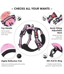 Frenkiez Frenkiez Reflective Y Tuig No Pull Dogharness Light Pink -Hondenmode frenkiez reflective y tuig no pull dogharness ligh 10
