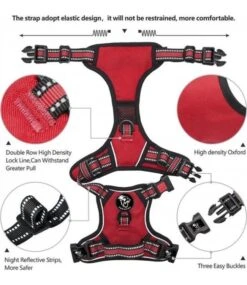 Frenkiez Frenkiez Reflective Y Tuig No Pull Dogharness Red -Hondenmode frenkiez reflective y tuig no pull dogharness red 3