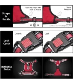 Frenkiez Frenkiez Reflective Y Tuig No Pull Dogharness Red -Hondenmode frenkiez reflective y tuig no pull dogharness red 4