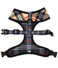 Frenkiez Frenkiez Reversible Harness BarkBerry Beige Hondentuigje -Hondenmode frenkiez reversible harness barkberry beige honden 2