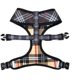 Frenkiez Frenkiez Reversible Harness BarkBerry Beige Hondentuigje -Hondenmode frenkiez reversible harness barkberry beige honden 4