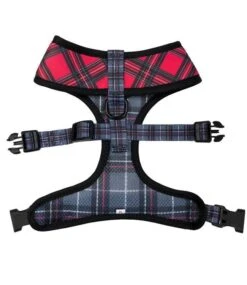 Frenkiez Frenkiez Reversible Harness BarkBerry Red Hondentuigje -Hondenmode frenkiez reversible harness barkberry red hondentu 2