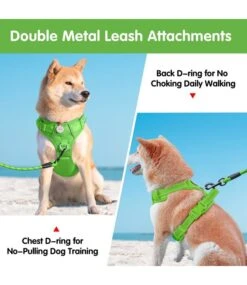 Frenkiez Frenkiez Y Tuig Dogharness Reflective Neon Green ( Matching Straps ) -Hondenmode frenkiez y tuig dogharness reflective neon green m 1