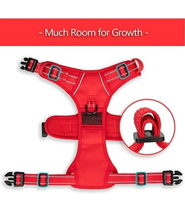 Frenkiez Frenkiez Y Tuig Dogharness Reflective Red ( Matching Straps ) 4 Frenkiez Frenkiez Y Tuig Dogharness Reflective Red ( Matching Straps ) - Afbeelding 2