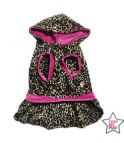Pimp My Pug Leopard Jurk Roze -Hondenmode leopard jurk roze 2