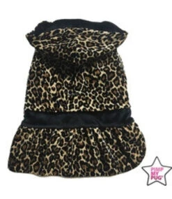 Pimp My Pug Leopard Jurk Zwart -Hondenmode leopard jurk zwart 2