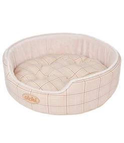 Olchi Olchi Check Circle Bed Hondenmand Beige -Hondenmode olchi check circle bed hondenmand beige 1