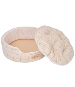Olchi Olchi Check Circle Bed Hondenmand Beige -Hondenmode olchi check circle bed hondenmand beige 5