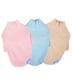 Olchi Olchi Wave TurtleNeck Sweater T-Shirt Beige -Hondenmode olchi wave turtleneck sweater t shirt beige 3
