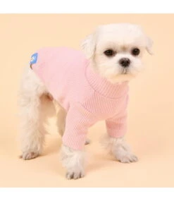 Olchi Olchi Wave TurtleNeck Sweater T-Shirt Pink -Hondenmode olchi wave turtleneck sweater t shirt pink 2