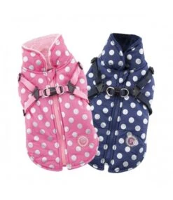 Pinkaholic Pinkaholic Misis Dotty Winter Fleece Jacket Navy -Hondenmode pinkaholic misis dotty winter fleece jacket navy 2