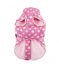 Hondenmode -Hondenmode pinkaholic misis dotty winter fleece jacket pink 1