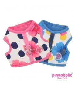 Pinkaholic Pinkaholic Peonies Pinka Harness Blue -Hondenmode pinkaholic peonies pinka harness blue 2