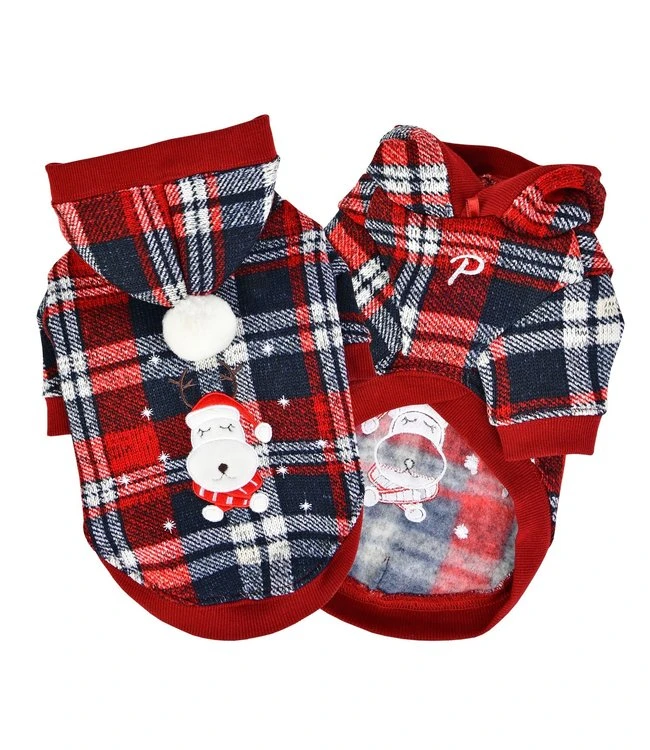 Puppia Puppia Blitzen Hoodie Checkered Red 5 Puppia Puppia Blitzen Hoodie Checkered Red - Afbeelding 3