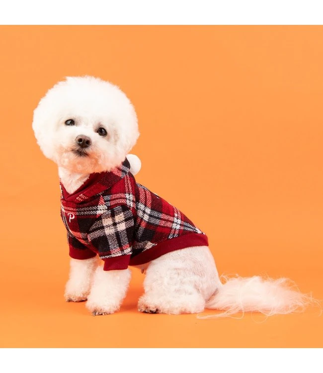 Puppia Puppia Blitzen Hoodie Checkered Red 6 Puppia Puppia Blitzen Hoodie Checkered Red - Afbeelding 4