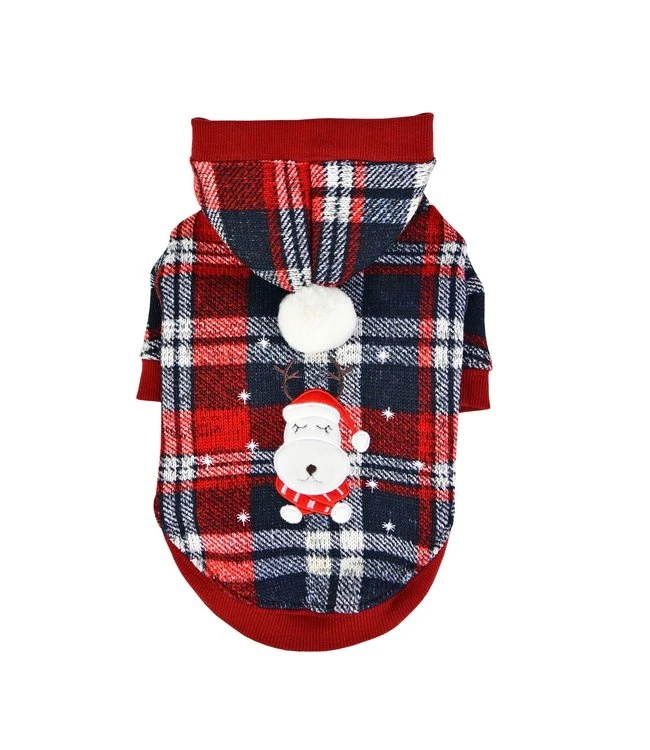 Puppia Puppia Blitzen Hoodie Checkered Red 3 Puppia Puppia Blitzen Hoodie Checkered Red