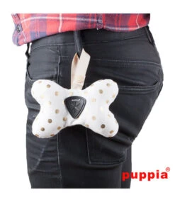 Puppia Puppia Modern Dotty Waste Bag Dispenser Ivory -Hondenmode puppia modern dotty waste bag dispenser ivory 2