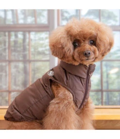 Puppia Puppia Puffer Vest Harness Jumper Brown -Hondenmode puppia puffer vest harness jumper brown 2