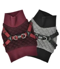 Puppia Puppia Sweater Harness J Gaspar Wine -Hondenmode puppia sweater harness j gaspar wine 2