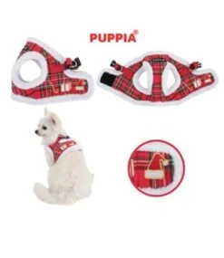 Puppia Puppia Vest Harness Model B Santa Checkered Red