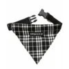 Urban Pup Urban Pup Black & White Tartan Bandana -Hondenmode urban pup black white tartan bandana