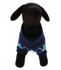 Urban Pup Urban Pup Blue Argyle Sweater -Hondenmode urban pup blue argyle sweater 4