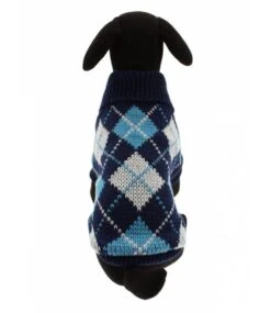 Urban Pup Urban Pup Blue Argyle Sweater -Hondenmode urban pup blue argyle sweater 5