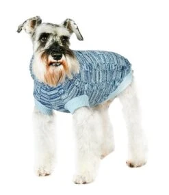 Urban Pup Urban Pup Blue Waffle Textured Knitted Sweater -Hondenmode urban pup blue waffle textured knitted sweater 2