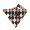 Urban Pup Urban Pup Brown & Blue Argyle Bandana