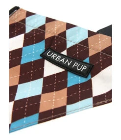 Urban Pup Urban Pup Brown & Blue Argyle Bandana -Hondenmode urban pup brown blue argyle bandana 2