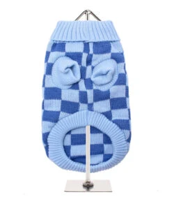 Urban Pup Urban Pup Checkerboard Blue Sweater -Hondenmode urban pup checkerboard blue sweater 1