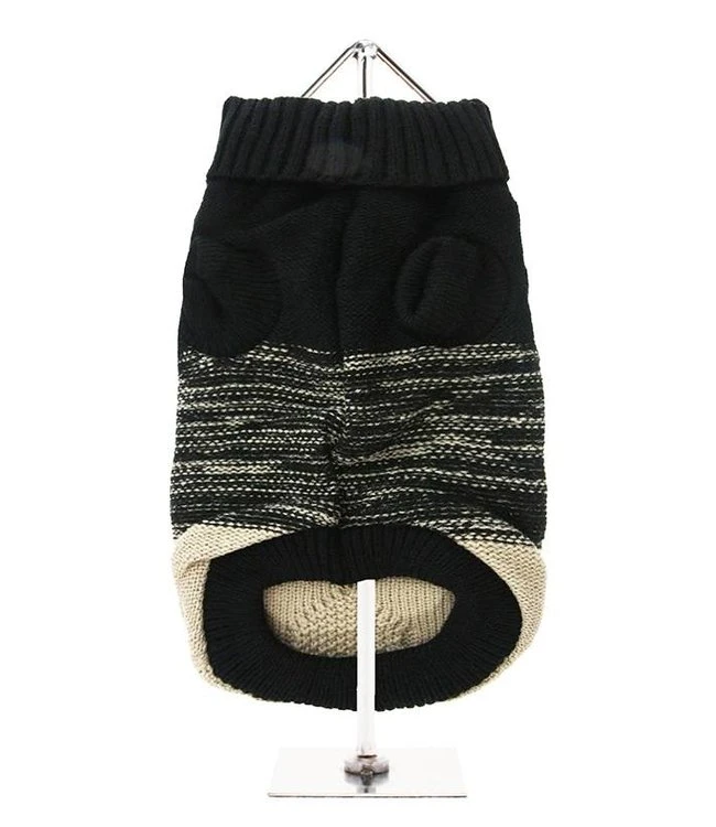 Urban Pup Urban Pup Donegal Black & Brown Ribbed Sweater 4 Urban Pup Urban Pup Donegal Black & Brown Ribbed Sweater - Afbeelding 2