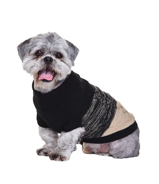 Urban Pup Urban Pup Donegal Black & Brown Ribbed Sweater 5 Urban Pup Urban Pup Donegal Black & Brown Ribbed Sweater - Afbeelding 3
