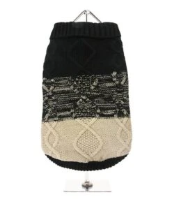 Urban Pup Urban Pup Donegal Black & Brown Ribbed Sweater