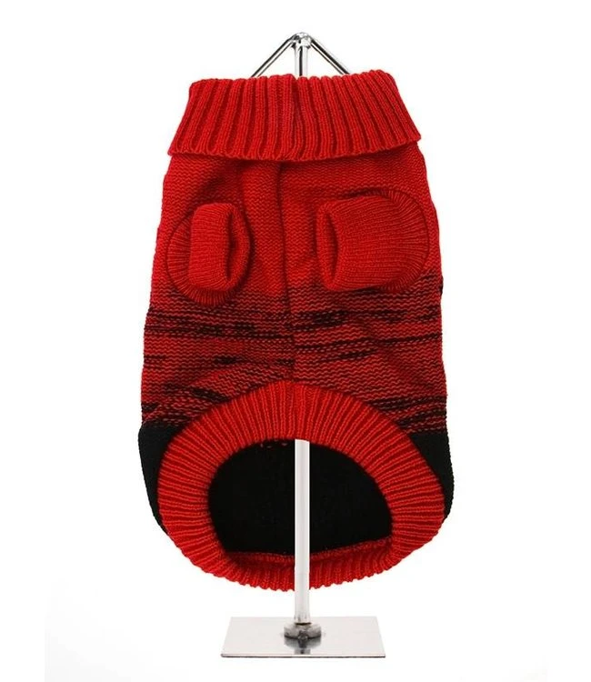 Urban Pup Urban Pup Donegal Red & Black Ribbed Sweater 4 Urban Pup Urban Pup Donegal Red & Black Ribbed Sweater - Afbeelding 2