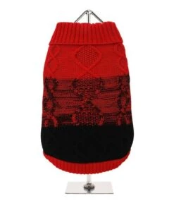 Urban Pup Urban Pup Donegal Red & Black Ribbed Sweater