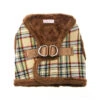 Urban Pup Urban Pup Luxury Fur Lined Brown Tartan Harness -Hondenmode urban pup luxury fur lined brown tartan harness