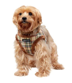 Urban Pup Urban Pup Luxury Fur Lined Brown Tartan Harness -Hondenmode urban pup luxury fur lined brown tartan harness 2