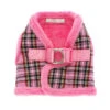 Urban Pup Urban Pup Luxury Fur Lined Pink Tartan Harness -Hondenmode urban pup luxury fur lined pink tartan harness