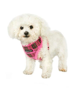 Urban Pup Urban Pup Luxury Fur Lined Pink Tartan Harness 7 Urban Pup Urban Pup Luxury Fur Lined Pink Tartan Harness -Hondenmode urban pup luxury fur lined pink tartan harness 2