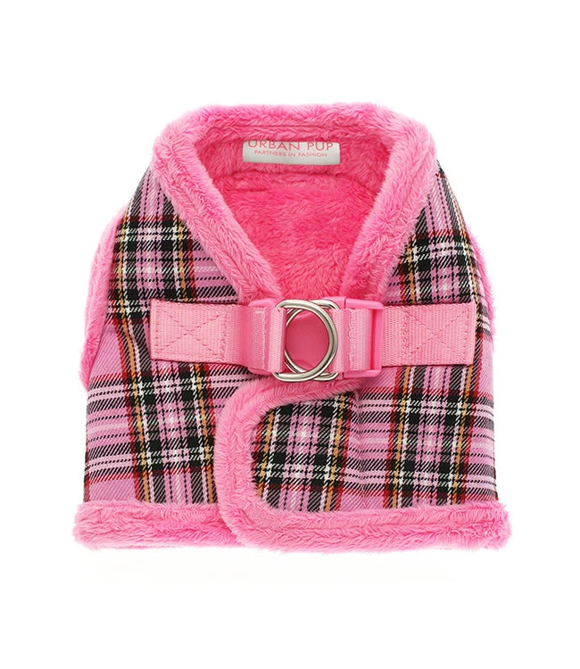 Urban Pup Urban Pup Luxury Fur Lined Pink Tartan Harness 3 Urban Pup Urban Pup Luxury Fur Lined Pink Tartan Harness