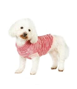 Urban Pup Urban Pup Pink Waffle Textured Knitted Sweater -Hondenmode urban pup pink waffle textured knitted sweater 2